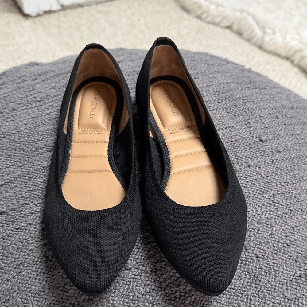 Cynthia Rowley Black Pointed-Toe ballet Knit Flats - Picture 3 of 13